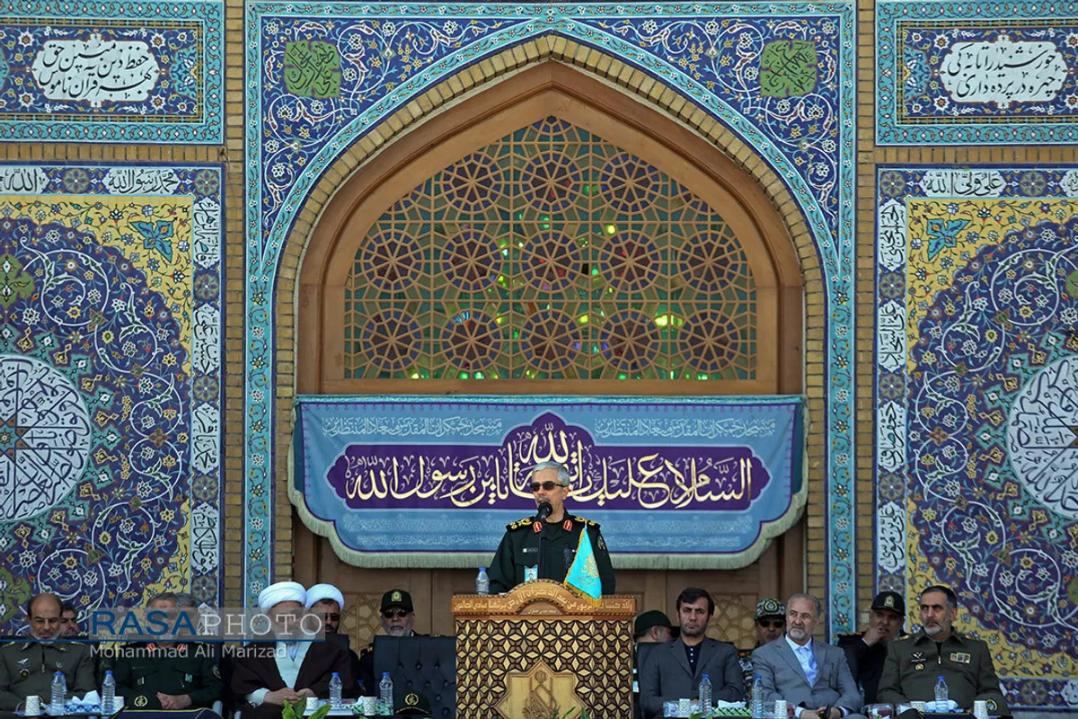 صبحگاه مشترک نیرو&zwnj;های مصلح با عنوان بیعت با امام زمان (عج) با حضور سردار باقری فرمانده کل نیرو&zwnj;های مصلح و حجت الاسلام والمسلمین رحیمیان