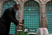 ضریح مطهر امام رضا غبارروبی شد
