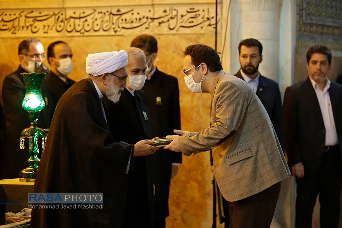 آیین شکرانه بازگشایی حرم مطهر رضوی&lrm;