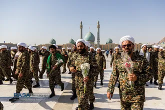&laquo;عهد سربازی&raquo; نیرو&zwnj;های مسلح با امام زمان (عج) در جمکران&lrm;&lrm;