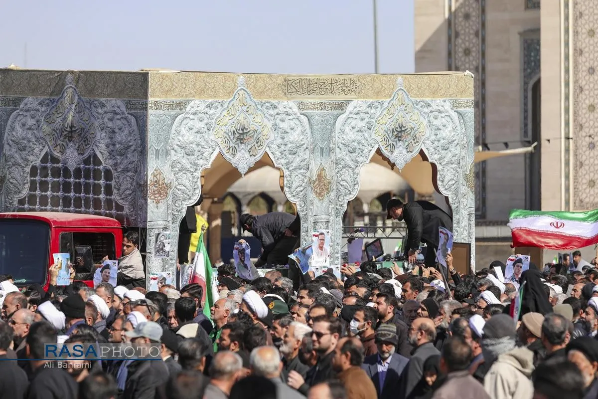 تشییع پیکر ۸ شهید جنایات رژیم صهیونی و آمریکایی در قم
