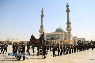 دسته عزای خادمان حرم حضرت معصومه (س) در روز شهادت امام جواد (علیه&zwnj;السلام)