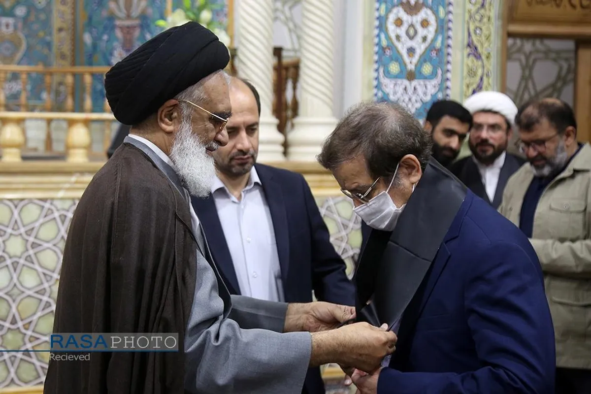 آیین سیاهپوشی حرم مطهر بانوی کرامت در آستانه آغاز ماه محرم