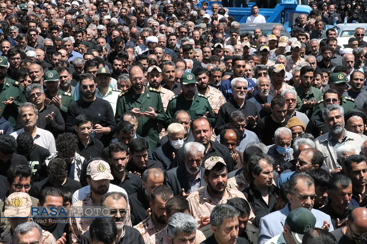 مراسم تشییع دو شهید حادثه انفجار در مرکز آماد و پشتیبانی سپاه دامغان