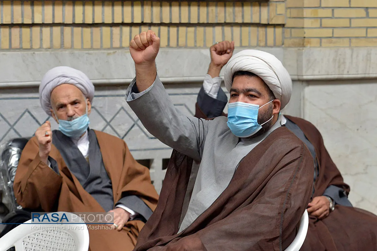 تجمع طلاب خراسان رضوی در اعتراض به جنایات تروریستی افغانستان
