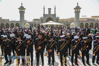 دسته عزای خادمان حرم حضرت معصومه (س) در روز شهادت امام جواد (علیه&zwnj;السلام)