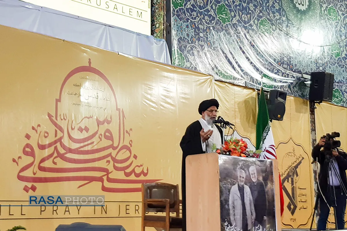 مراسم گرامیداشت چهلمین روز شهادت سپهبد سلیمانی و ابومهدی المهندس در اهواز&lrm;