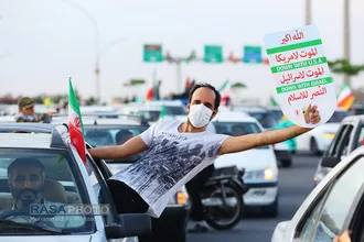 راهپیمایی خودرویی درحمایت از مردم مظلوم فلسطین&lrm; و افغانستان