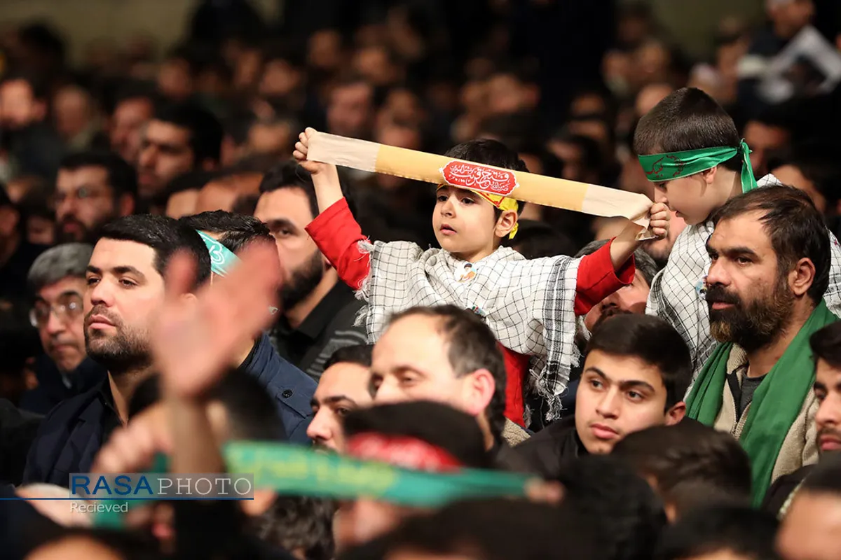 مراسم عزاداری شام شهادت حضرت فاطمه&zwnj;زهرا (سلام&zwnj;الله&zwnj;علیها) با حضور مقام معظم رهبری