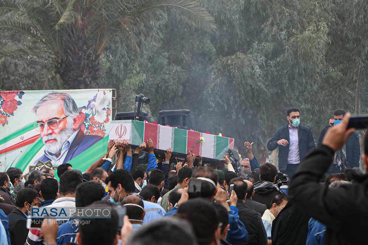 تشییع و خاکسپاری دو شهید گمنام دفاع مقدس در اهواز&lrm;