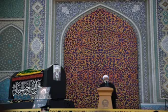 تشییع پیکر علامه آیت&zwnj;الله محمدتقی مصباح یزدی در حرم امام رضا (علیه السلام)