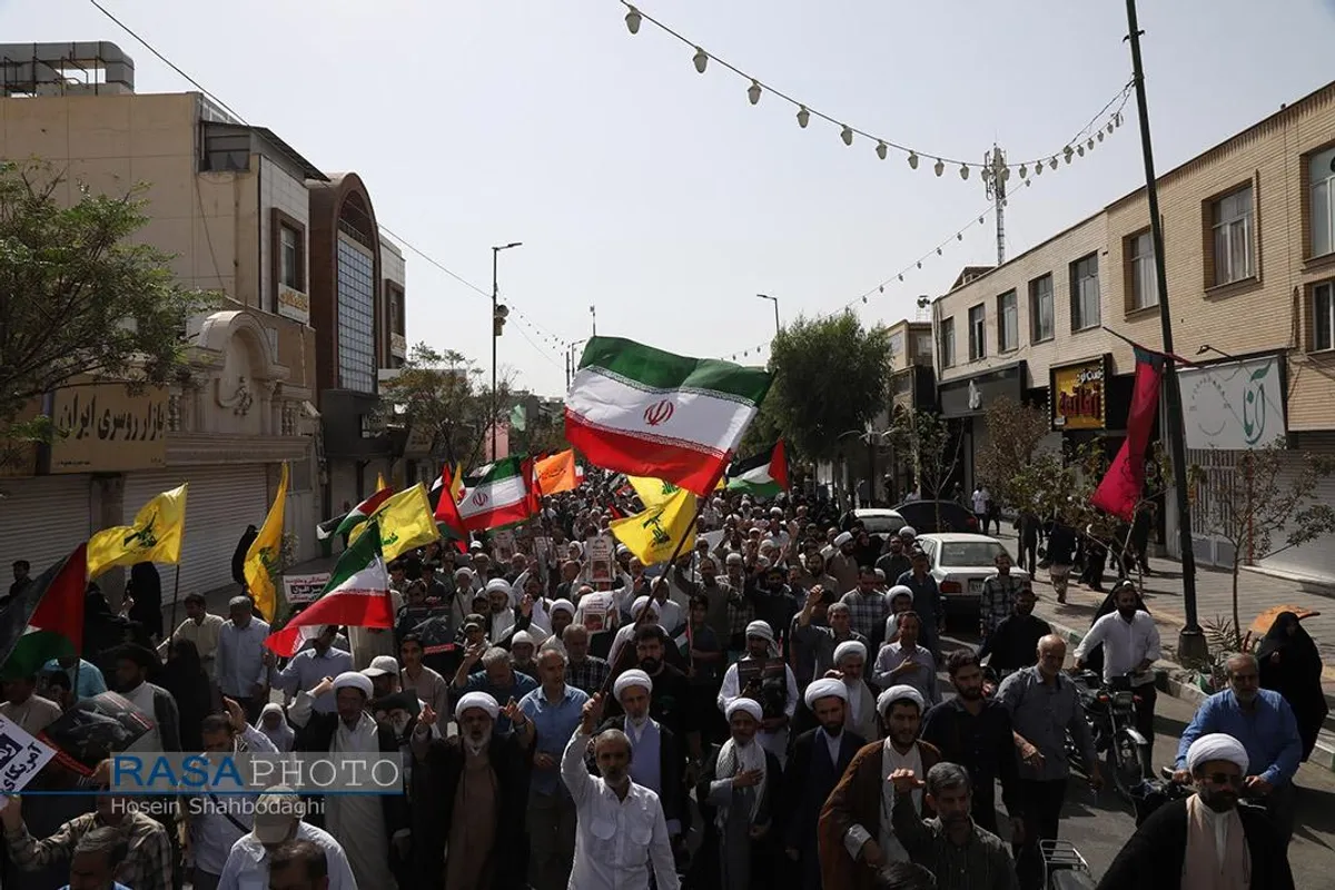 راهپیمایی نمازگراران جمعه قم علیه جنایات صهیونیست&zwnj;ها در غزه و لبنان