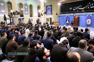 مراسم بزرگداشت آیت&zwnj;الله مؤمن در حسینیه امام خمینی با حضور مقام معظم رهبری