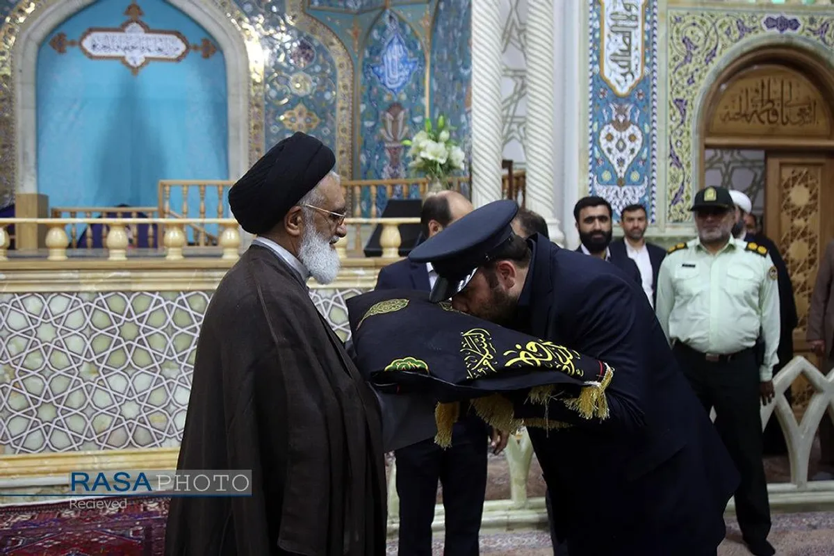 آیین سیاهپوشی حرم مطهر بانوی کرامت در آستانه آغاز ماه محرم