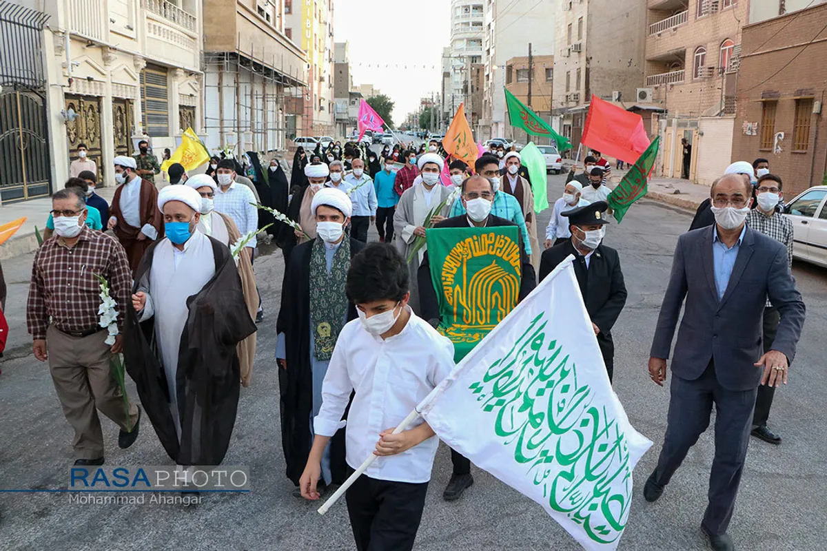 جشن میلاد امام رضا (ع) با حضور خادمان آستان قدس رضوی در اهواز
