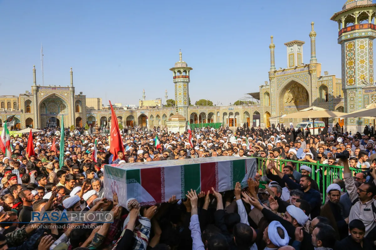 تشییع طلبه شهید مدافع امنیت مهدی زاهد لویی در قم