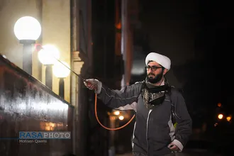 ضد عفونی معابر شهر&zwnj;های استان مازندران توسط قرارگاه جهادی حضرت امام حسن مجتبی (ع)
