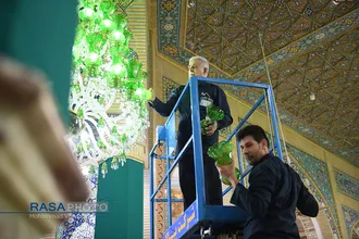 غبارروبی مسجد مقدس جمکران در آستانه ماه مبارک رمضان