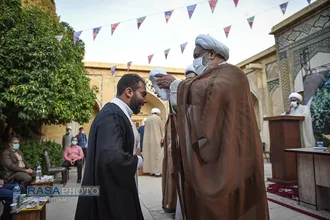 جشن عمامه گذاری جمعی از طلاب حوزه منصوریه شیراز&lrm;&lrm;