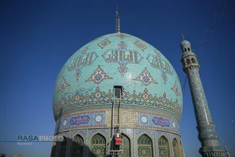 آئین تعویض پرچم مسجد مقدس جمکران در پی شهادت حضرت آیت&zwnj;الله&zwnj;العظمی خامنه&zwnj;ای (قدس&zwnj;سره)