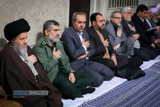 مراسم بزرگداشت آیت&zwnj;الله مؤمن در حسینیه امام خمینی با حضور مقام معظم رهبری