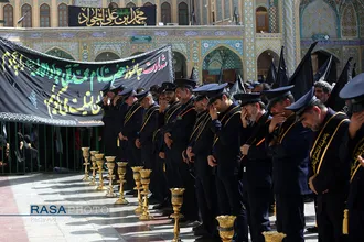 دسته عزای خادمان حرم حضرت معصومه (س) در روز شهادت امام جواد (علیه&zwnj;السلام)