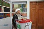 حضور حضرت آیت الله حسین مظاهری در پای صندوق رای دومین دوره چهاردهمین انتخابات ریاست جمهوری