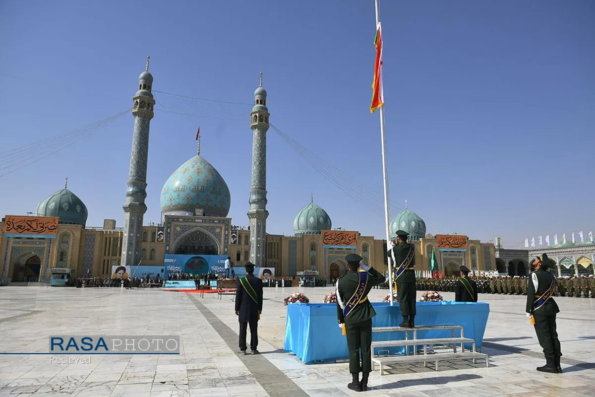 صبحگاه مشترک نیروی&zwnj;های مسلح در مسجد مقدس جمکران