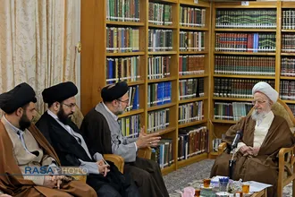 دیدار حجت الاسلام والسملمین خاموشی رئیس ساز مان اوقاف با مراجع تقلید و علما