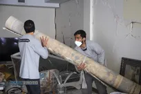فعالیت جهادی طلاب در منازل آسیب‌دیده تهران در سومین جنگ تحمیلی