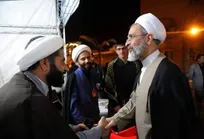 حضور آیت الله اعرافی در زیارت اربعین اباعبدالله و تقدیر از مواکب و مبلغان