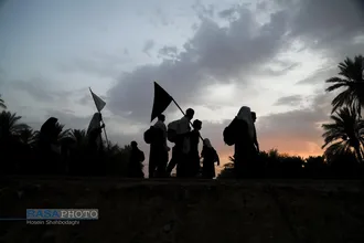 پیاده روی زائران اربعین حسین (ع) در طریق العلما