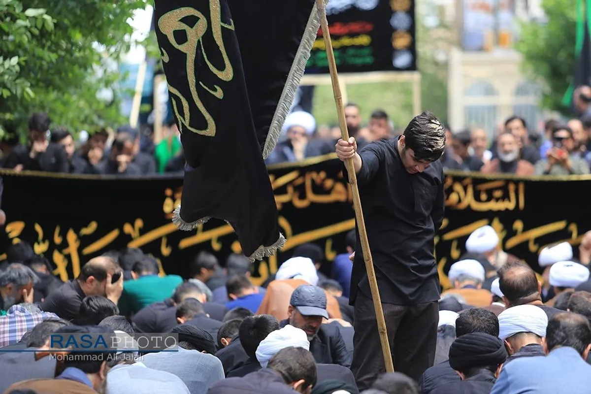 دسته عزاداری روز شهادت حضرت امام صادق (ع) با حضور حضرت آیت الله وحید خراسانی