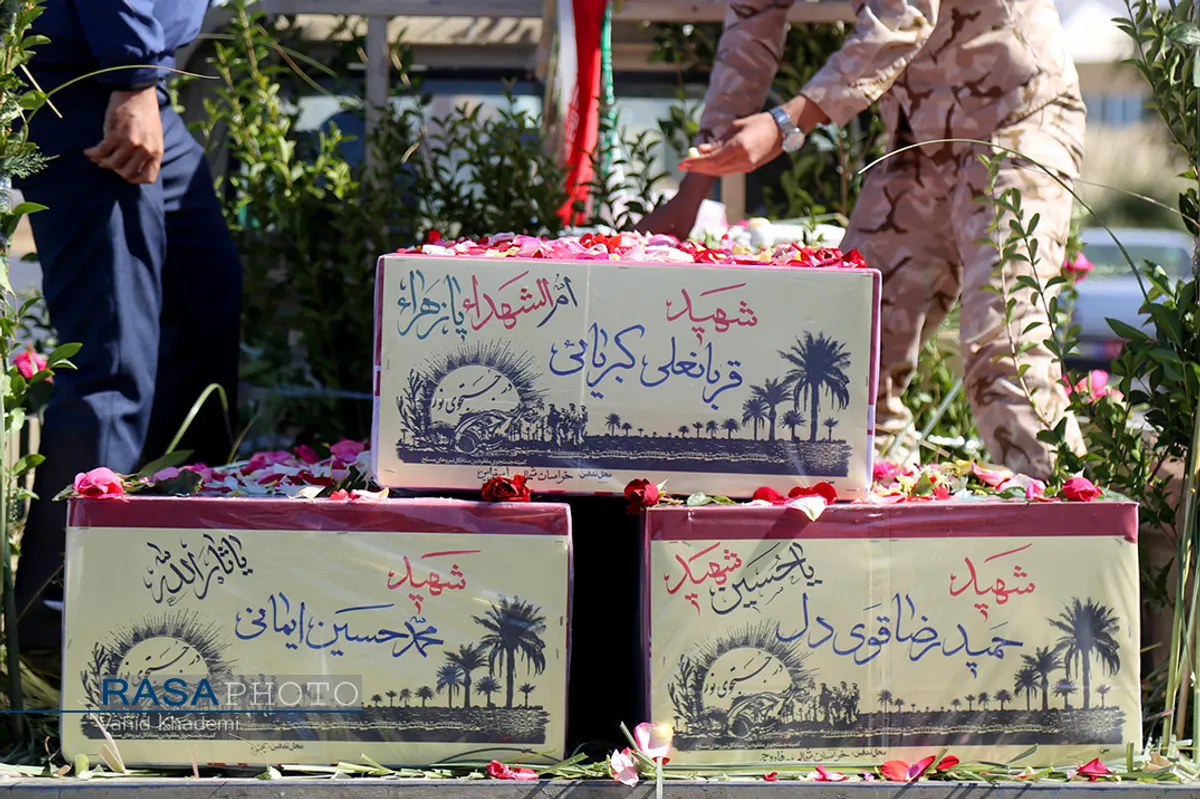 استقبال از ۳ شهید تازه تفحص شده در بجنورد&lrm; دفاع مقدس