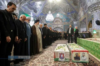 مراسم تشییع و وداع با پیکرهای دو شهید حادثه تروریستی کرمان و یک شهید تازه تفحص شده دفاع مقدس در مشهد