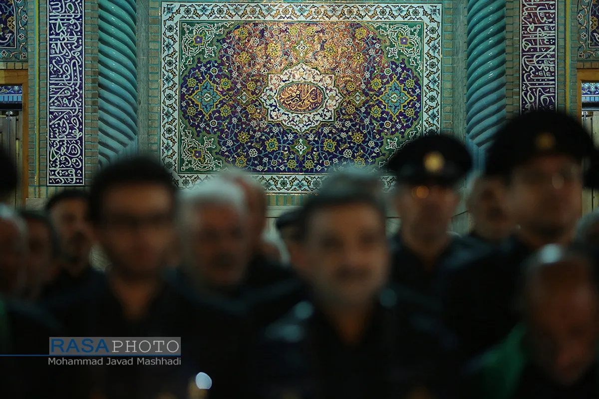 مراسم خطبه خوانی شب عاشورا در حرم مطهر رضوی&lrm;