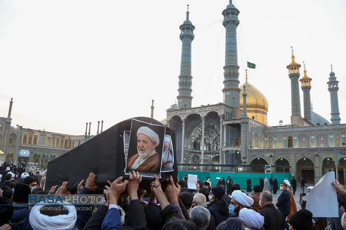 مراسم تشییع پیکر آیت الله محمدی یزدی در قم