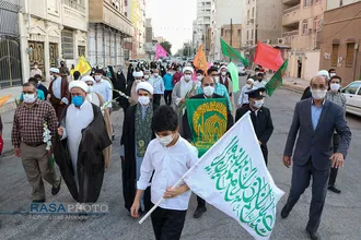 جشن میلاد امام رضا (ع) با حضور خادمان آستان قدس رضوی در اهواز