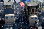 مراسم تشییع دو شهید گمنام دفاع مقدس&lrm; در تهران