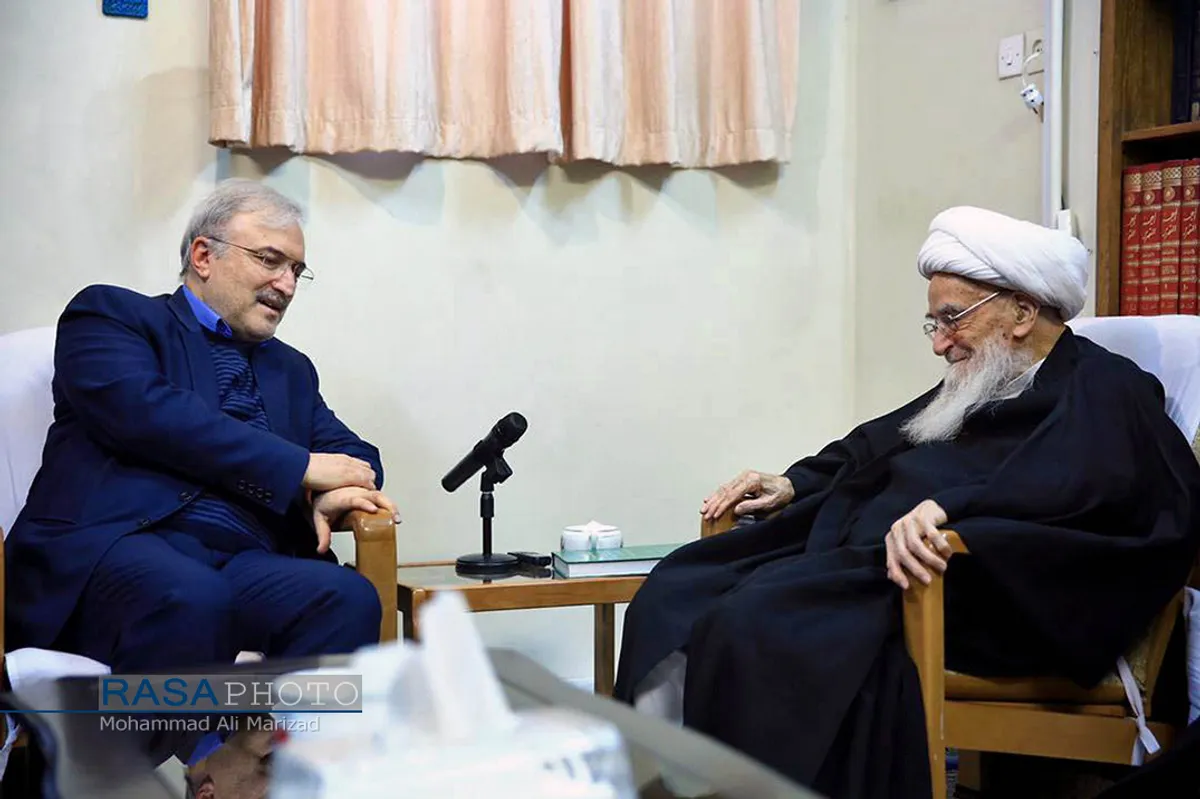دیدار نمکی وزیر بهداشت با حضرت آیت الله صافی گلپایگانی