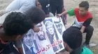 Gazan youths set fire to pictures of Arab ‘betrayers’