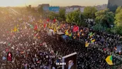 قاب متفاوتی از لحظات ابتدایی تشییع پیکر رهبر شهید انقلاب در نجف اشرف