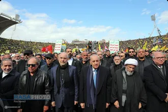 مراسم تشییع مجاهد کبیر شهید سیدحسن نصرالله و شهید سیدهاشم صفی&zwnj;الدین