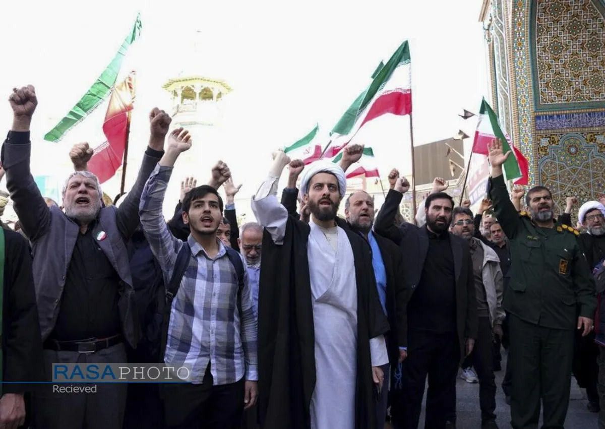 تجمع مردم انقلابی قم در محکومیت تجاوز رژیم صهیونیستی و امریکا به کشور