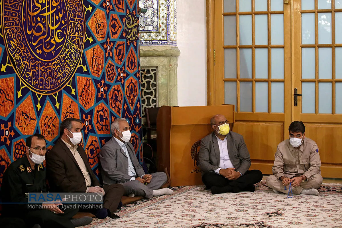 وداع با پیکر شهید نسیم افغانی در حرم مطهر رضوی&lrm;