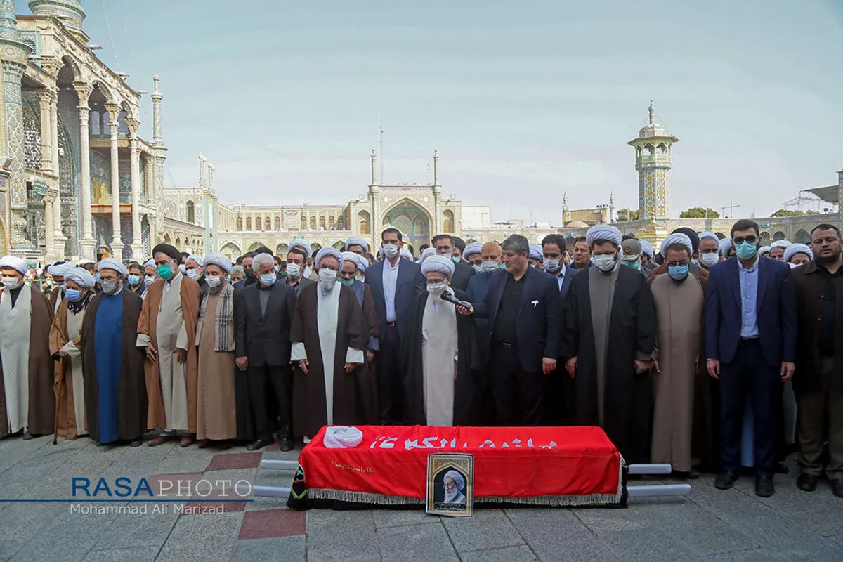 تشییع پیکر آیت الله مجتهد شبستری در قم