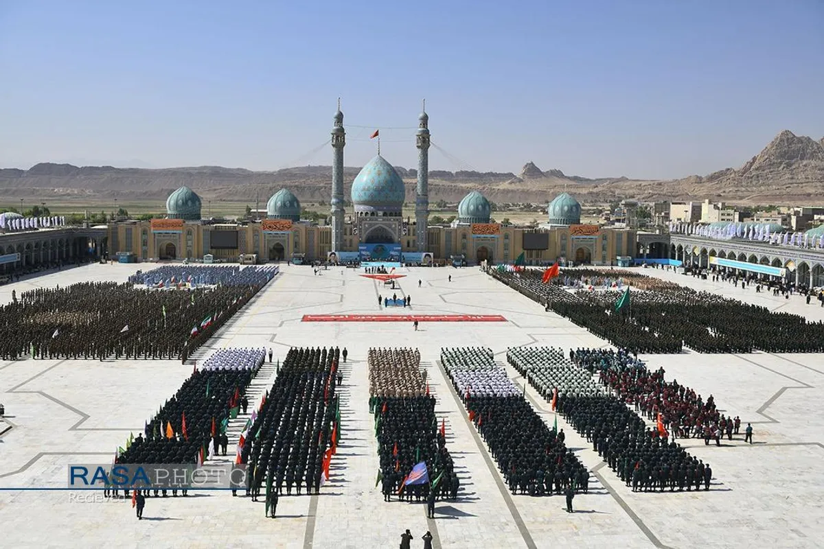 صبحگاه مشترک نیروی&zwnj;های مسلح در مسجد مقدس جمکران