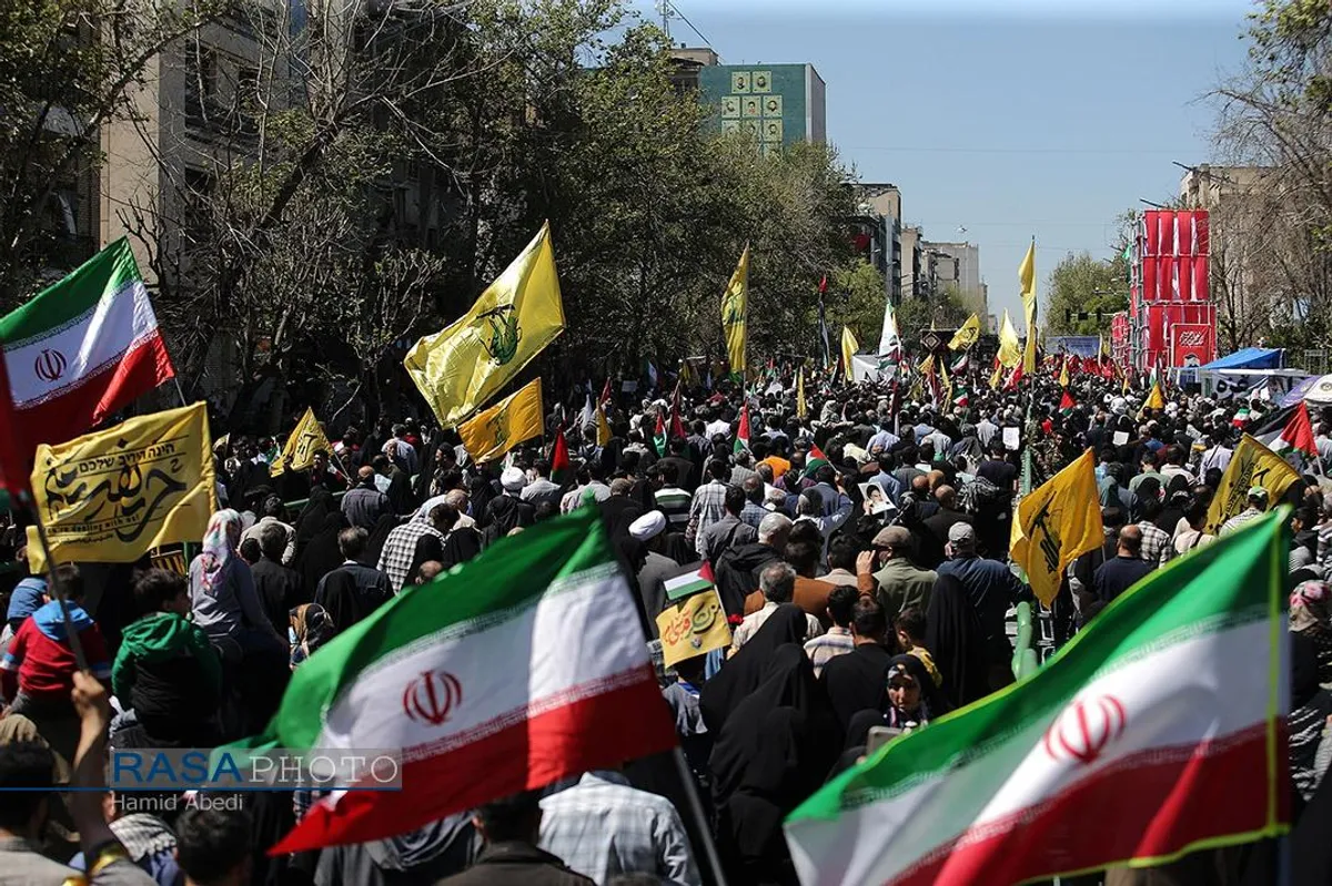 راهپیمایی حماسی و تشییع شهدای راه قدس مردم تهران