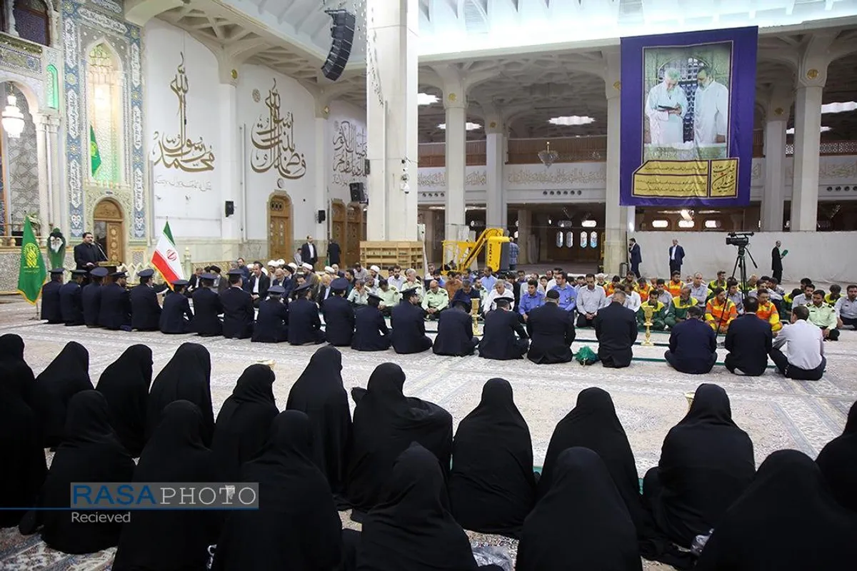 آیین سیاهپوشی حرم مطهر بانوی کرامت در آستانه آغاز ماه محرم