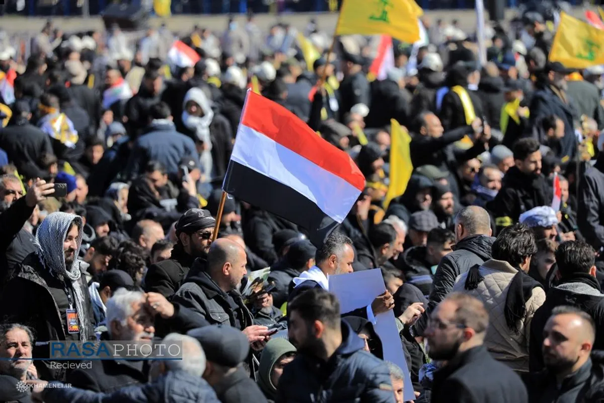 مراسم تشییع مجاهد کبیر شهید سیدحسن نصرالله و شهید سیدهاشم صفی&zwnj;الدین
